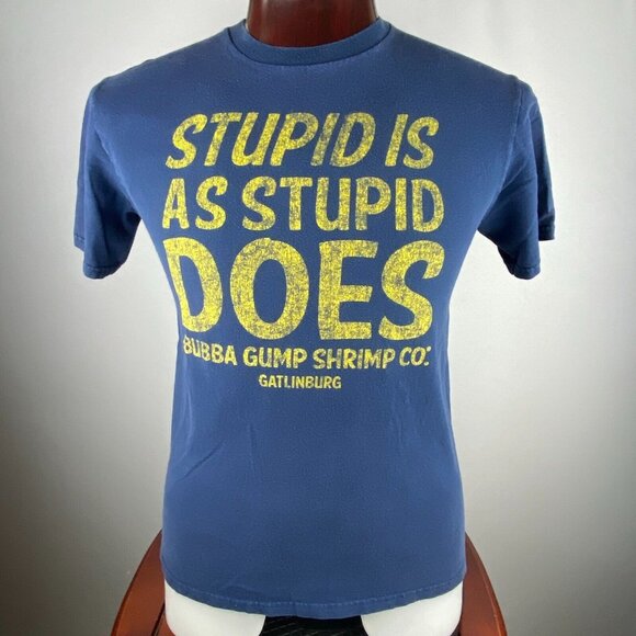 Bubba Gump Shrimp T-Shirt Mens Stupid Is As Stupid Does Gatlinburg TN 38 Inch - Picture 1 of 5